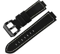 yeziu Frosted Leather Watch Strap For TIMEX Tidal T2N720/T2N72 Convex Interface Cowhide Watchband(Black Black clasp,14mm)