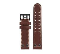 yeziu Genuine Leather Riveted Watch Straps For Hamilton Khaki Aviation H77616533 H77755533/85733 Watchband(Brownwb,Width 22mm)