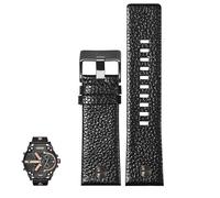 yeziu Genuine Leather Watch Strap For Diesel DZ4323/7395/7313/7350 Litchi Grain Watch Chain(Blackb,26mm)