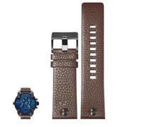 yeziu Genuine Leather Watch Strap For Diesel DZ4323/7395/7313/7350 Litchi Grain Watch Chain(Brownb,28mm)