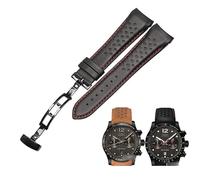 yeziu Genuine Leather Watch Strap For Mido Ocean Star Explorer M025.627 Genuine Leather Watch band(Black,22mm)