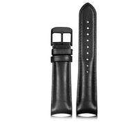 yeziu Genuine Leather Watch Strap For Omega Seamaster Speedmaster 007 Branded Model Curved End Cowhide Strap 20mm(Blackb)