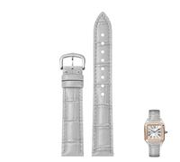 yeziu Genuine Leather Watch Straps For Cartier Tank Santos Watcheband With Pin Buckle(Grays,19mm)