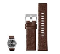 yeziu Genuine Leather Watch Straps For Diesel DZ4323 DZ1657 DZ4318 Lychee Grain Pattern mens Watch band(Browns,30mm)