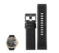 yeziu Genuine Leather Watch Straps For Diesel DZ4323 DZ1657 DZ4318 Lychee Grain Pattern mens Watch band(Blackb,22mm)