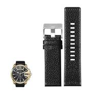 yeziu Genuine Leather Watch Straps For Diesel DZ4323 DZ1657 DZ4318 Lychee Grain Pattern mens Watch band(Blacks,26mm)