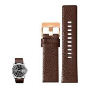 yeziu Genuine Leather Watch Straps For Diesel DZ4323 DZ1657 DZ4318 Lychee Grain Pattern mens Watch band(Brownr,24mm)
