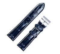 yeziu Italian Leather Watch Strap For Breitling Pilot Avenger Chronomat Superocean Heritage Series(Matte blue wing silver 2,24mm)
