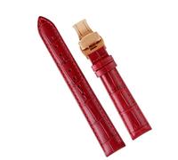 yeziu Lady Leather Watchband For PP Watch Band For Omega Watch Strap For Tissot Women Bracelet(Deepred rosegold,13mm)