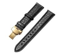 yeziu Laether Watch Strap For Maurice Lacroix Artisan Unisex Butterfly Buckle wathband(Blackbg1,21mm)