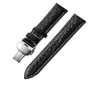 yeziu Laether Watch Strap For Maurice Lacroix Artisan Unisex Butterfly Buckle wathband(Blackws1,22mm)