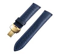 yeziu Laether Watch Strap For Maurice Lacroix Artisan Unisex Butterfly Buckle wathband(Blueg1,20mm)