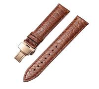 yeziu Laether Watch Strap For Maurice Lacroix Artisan Unisex Butterfly Buckle wathband(Brownbr1,22mm)