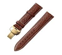 yeziu Laether Watch Strap For Maurice Lacroix Artisan Unisex Butterfly Buckle wathband(Brownwg1,21mm)