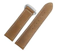 yeziu Leather Men's Watch Strap For Hamilton Khaki Jazzmaster Aviation watch Bracelet with Folding Buckle(Brownws,20mm)