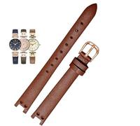 yeziu Leather Strap For Anne Klein ak1950/9442/9918/9168 Notch Watch Band Elegant Small Dial Retro Bracelet(Brown-rose gold)