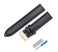 yeziu Leather Watch Band For DW Strap Women Men Watchbands For Daniel Wellington(Black-Golden-K4,22mm)