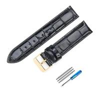 yeziu Leather Watch Band For DW Strap Women Men Watchbands For Daniel Wellington(Black(ZJ)-Golden-K1,22mm)