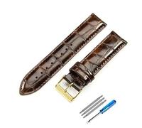 yeziu Leather Watch Band For DW Strap Women Men Watchbands For Daniel Wellington(Brown(ZJ)-Golden-K1,18mm)