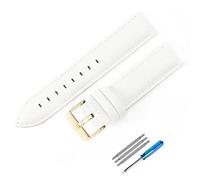 yeziu Leather Watch Band For DW Strap Women Men Watchbands For Daniel Wellington(White-Golden-K4,20mm)