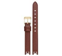 yeziu Leather watch strap for Anne Klein AK2156/2157/2618 notched watchband design.(Browng,14mm)