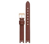 yeziu Leather watch strap for Anne Klein AK2156/2157/2618 notched watchband design.(Brownr,12mm)