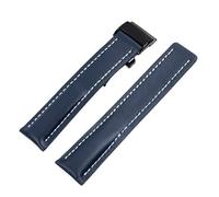 yeziu Leather watch strap for Breitling's aviation timing Superocean Avenger Pilot(Dark blue black 1,22mm)
