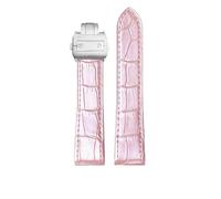 yeziu Leather Watch Strap For Cartier Santos 100 Series Watchband with Folding Buckle (Pink silver buckle,20mm)