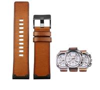 yeziu Leather Watch Strap For Diesel DZ4318 DZ4283 DZ4281 DZ4323 DZ7343 Cowhide Men's Bracelet(B brown black pin,28mm)