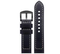 yeziu Leather Watch Strap For Hamilton Khaki Field H70555533 H70455533 Little Red Cap Men Watchband(Black matteb3,20mm)