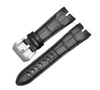 yeziu Leather Watch Strap For Roger Dubimen's King EXCALIBUR Notch Bracelet Accessory(Black silver clasp)