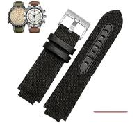 yeziu Leather Watch Strap For Timex Tidal compass T2n739 T2n720 T2n721 canvas men's Convex mouth Watch Band(Canvas blacks)
