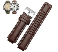 yeziu Leather Watch Strap For Timex Tidal compass T2n739 T2n720 T2n721 canvas men's Convex mouth Watch Band(Browns)