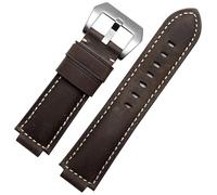yeziu Leather Watch Strap For Timex Tide T2n720 T2n721 Raised Mouth Accessories Wrist strap(Dark brown-Steel-K11)