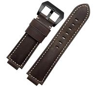 yeziu Leather Watch Strap For Timex Tide T2n720 T2n721 Raised Mouth Accessories Wrist strap(Dark brown-Black-K11)
