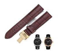 yeziu Leather Watch Strap With Butterfly Clasp For Tissot 1853 Le Locle, Carson, Portofino, Couturier(Browng,20mm)