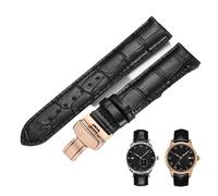 yeziu Leather Watch Strap With Butterfly Clasp For Tissot 1853 Le Locle, Carson, Portofino, Couturier(Blackp,20mm)