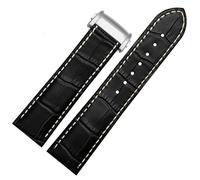 yeziu Men's Leather Watch Strap For Hamilton Khaki Jazz Aviation Folding Buckle Watch Band(Blacks b2,23mm)