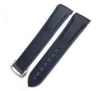 yeziu New Nylon Rubber Watchband Fit For Omega Seamaster 300 AT150 Speedmaster Silicone Watch Strap(BLACK WHITE,22mm)