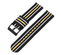 yeziu Nylon Strap For Blancpain X Collaboration Quick Release Replace Watch Band with Stainless Steel Buckle(Black white yellow b,22mm)
