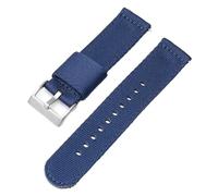 yeziu Nylon Strap For Blancpain X Collaboration Quick Release Replace Watch Band with Stainless Steel Buckle(Royal blue silver,22mm)