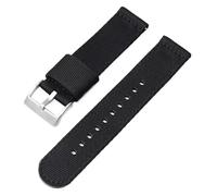 yeziu Nylon Strap For Blancpain X Collaboration Quick Release Replace Watch Band with Stainless Steel Buckle(Black silver,20mm)