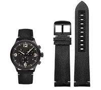 yeziu Nylon Watch Strap For MIDO Ocean Star M042 Commander M026.629 Men's Watchband 22mm(Blackb)