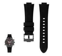 yeziu Resin Silicone Watch Band For TIMEX Tide Compass Series T2N721 T2N720 Watch strap Accessories(Blackb a)