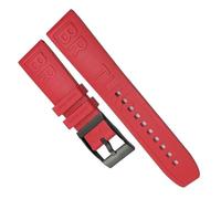 yeziu Rubber Strap Watch For Breitling SUPEROCEAN Avenger Color Watchband Diving Sports Wristband(Red silver,20mm)