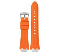 yeziu Rubber Watch Strap For MAURICE LACROIX AIKON Connector AI6008 6038 6007 Bracelet Quick Release Metal Steel Head Silicone Watch Band(Orange sk,AI6008)