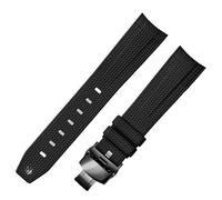 yeziu Rubber Watch Strap For Omega 20mm watchband for Rolex Braided Pattern(Blackb2)