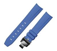 yeziu Rubber Watch Strap For Omega 20mm watchband for Rolex Braided Pattern(Blueb2)