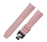 yeziu Rubber Watch Strap For Omega 20mm watchband for Rolex Braided Pattern(Pinkb2)