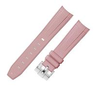 yeziu Rubber Watch Strap For Omega 20mm watchband for Rolex Braided Pattern(Pinks1)